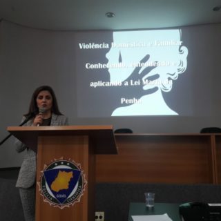 A delegada Cybele Tristão falou sobre o papel da polícia científica na aplicação da Lei Maria da Penha. 