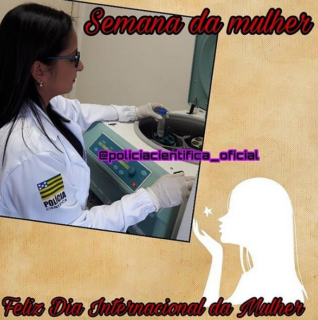 Dia Internacional da Mulher, nossa homenagem vai para nossas auxiliares de laboratório criminalístico, representadas pela servidora policial Lilian Santos, lotada na capital. Na Polícia Científica do Estado de Goiás contamos com dois laboratórios: o de Química e Toxicologia Forense (LQTF) e de Biologia e DNA Forense (LBDF). 