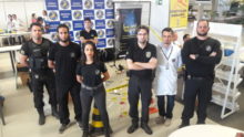 Equipe da SPTC-GO em um dos estandes