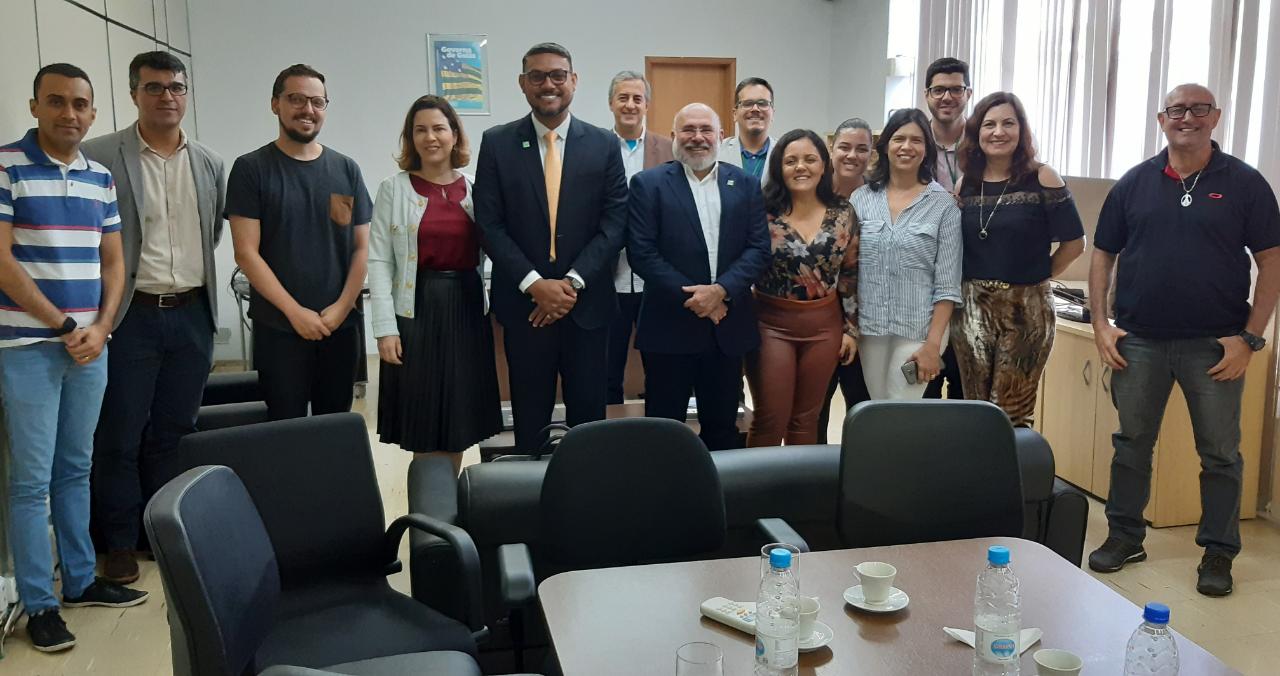 Secretário da Comunicação Marcos Silva em visita oficial à ABC junto com o presidente José Roberto Leão, diretores e gerentes da Agência