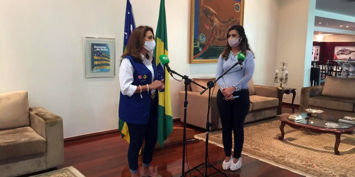 Primeira-dama faz balanço da campanha de doação de alimentos durante a pandemia na TV Brasil Central