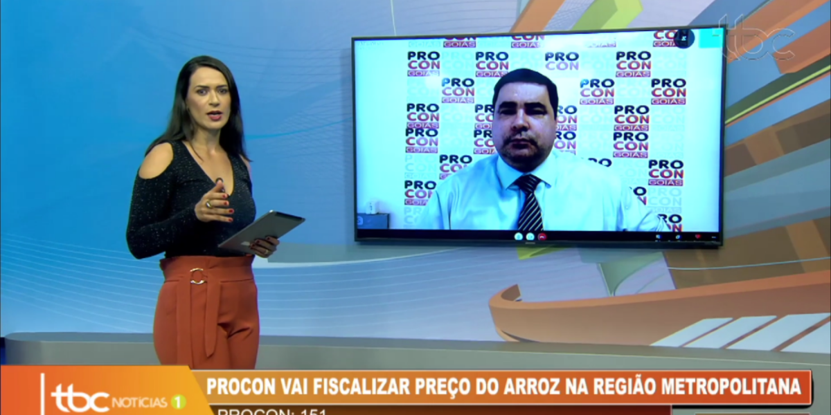 Superintendente do Procon Goiás diz no TBC 1 que está verificando se fornecedores e supermercados estão praticando abuso no preço do arroz