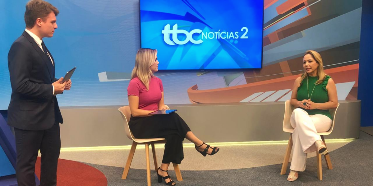 Márcia Caldas, candidata a prefeita de Aparecida, é entrevistada pela TBC