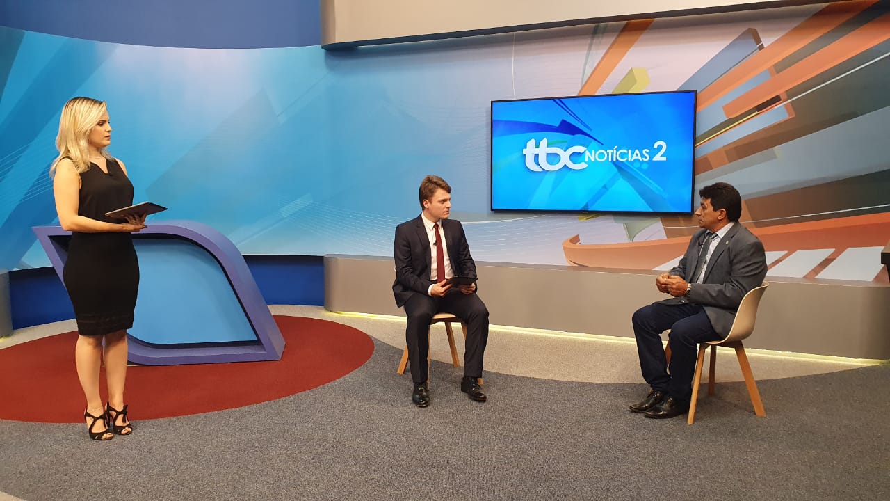 Deputado Chico KGL no estúdio do TBC2 com Danuza Azevedo e Guilherme Rigonato