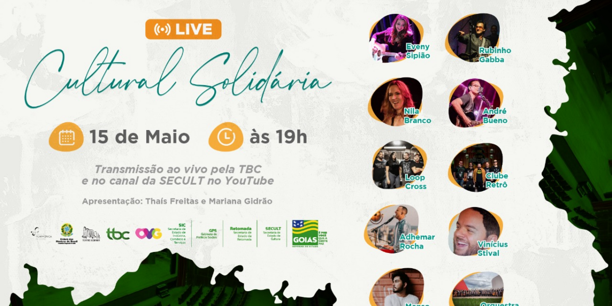 Governo de Goiás realiza 2ª Live Cultural Solidária com clássicos do pop rock