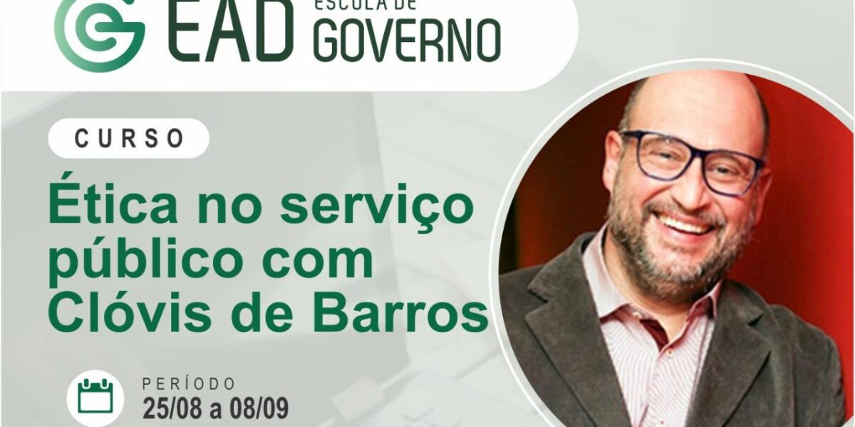 Abertas inscrições para novas turmas do curso EaD  “Ética no Serviço Público, com Clóvis de Barros”