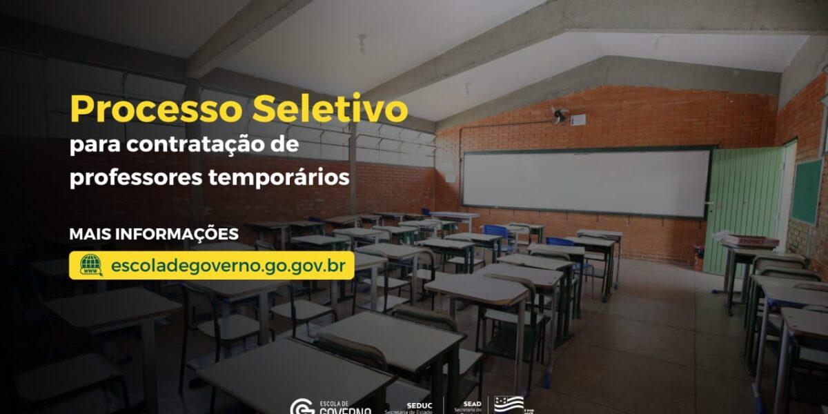 Governo de Goiás abre seleção para Banco de Habilitados visando a contratação de professores temporários