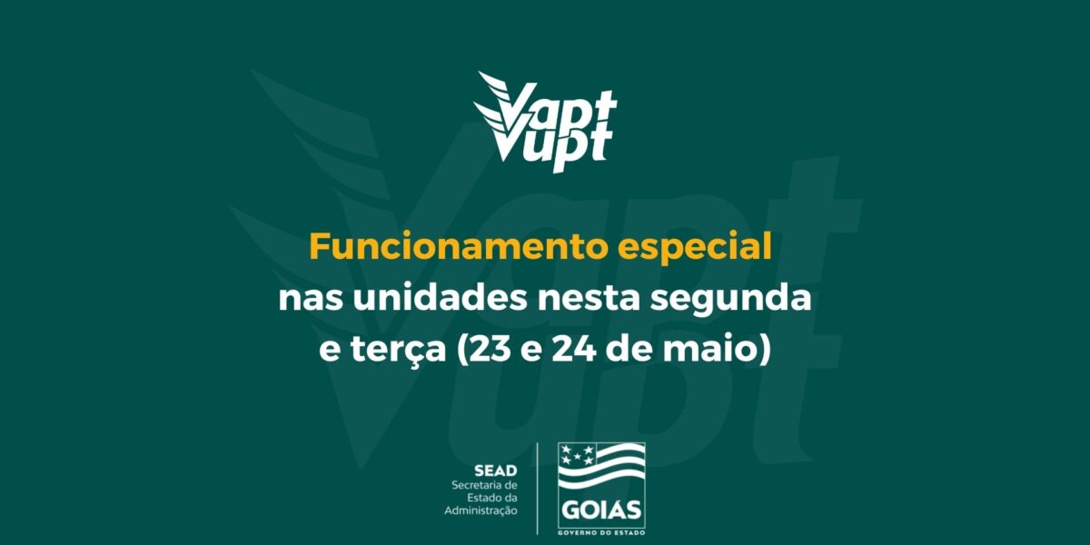 Confira o funcionamento das unidades do Vapt Vupt nos dias 23 e 24 de maio