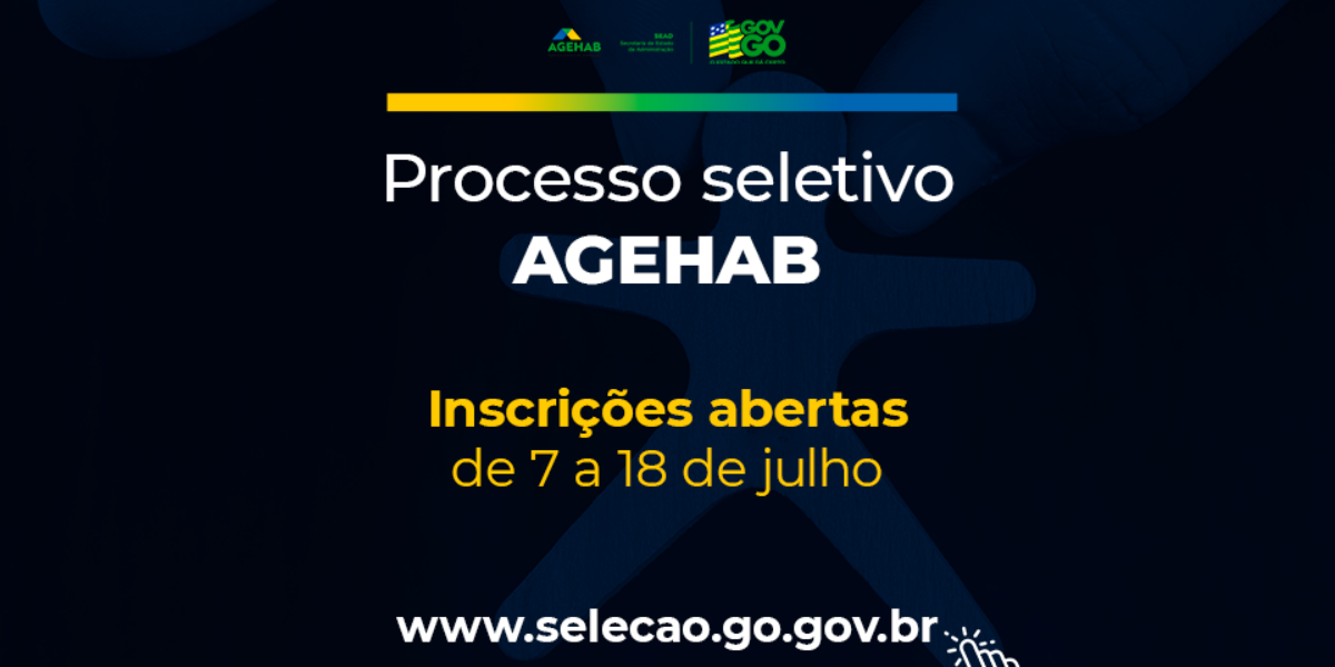 Governo de Goiás abre inscrições para processo seletivo com 56 vagas para Agehab