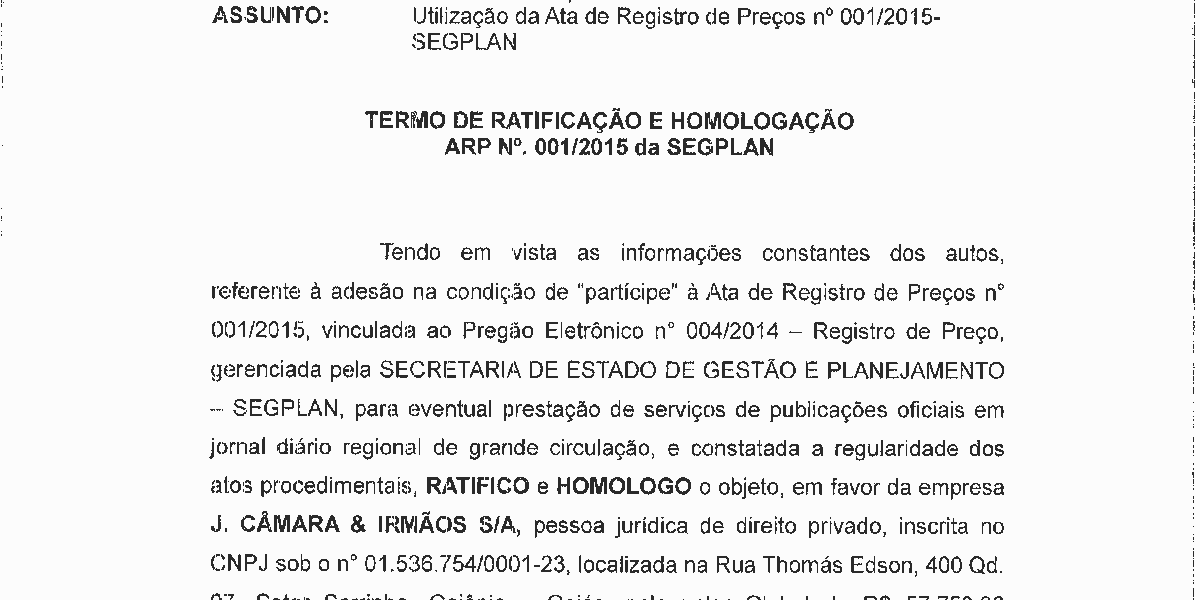 Atas de Registro de Preços 2015