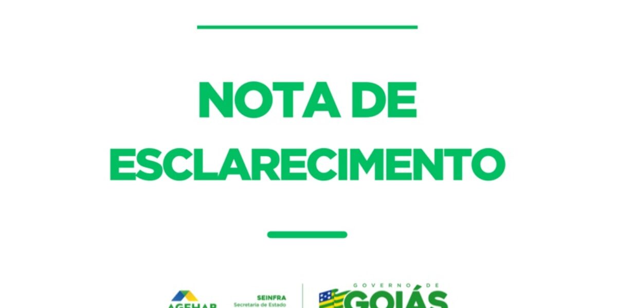 Nota de Esclarecimento – Itajá (GO)
