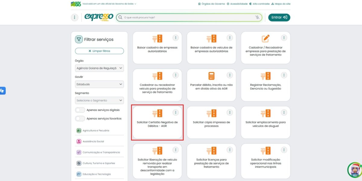 AGR integra emissão de Certidão Negativa ao Portal Expresso e facilita rotina de prestadores de serviços
