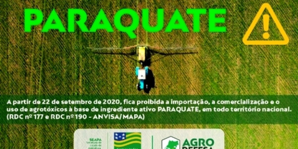 Prazo para compra e uso do herbicida Paraquate termina em 22 de setembro deste ano, alerta Agrodefesa
