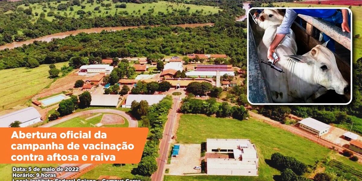 Governador Ronaldo Caiado participa da abertura da campanha de vacinação contra aftosa e raiva nesta quinta-feira (5), em Ceres