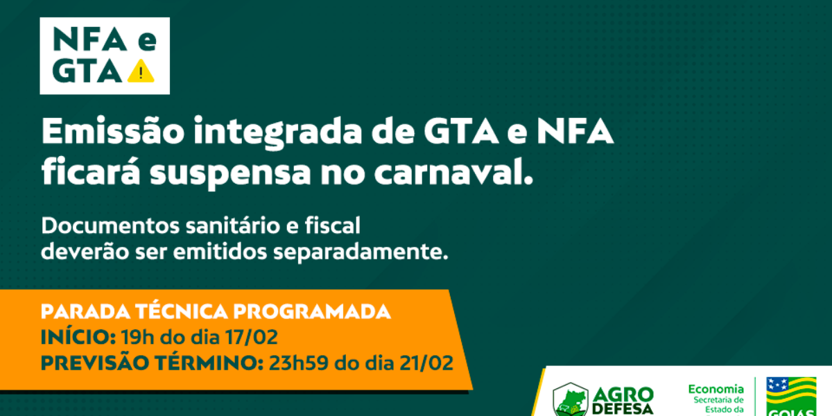 Integração da GTA e Nota Fiscal Avulsa fica suspensa durante o carnaval, mas pecuaristas não serão prejudicados