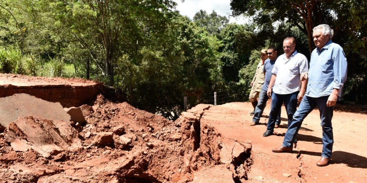 Governo de Goiás decreta situação de emergência em municípios afetados pelo desmoronamento de trecho da GO-060