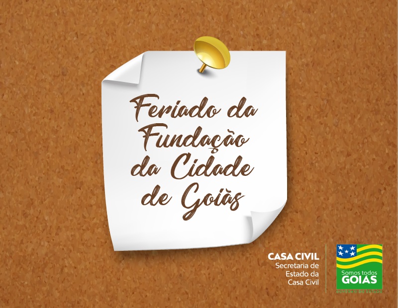 Arte sobre o feriado da fundação da cidade de Goiás
