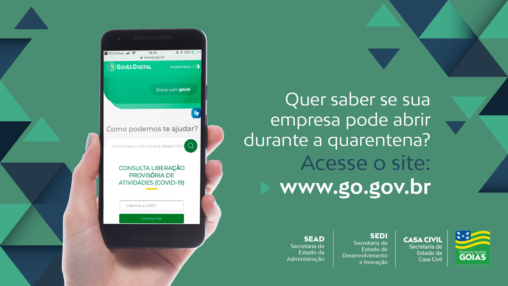 Plataforma Goiás Digital permite consulta sobre o funcionamento de atividades