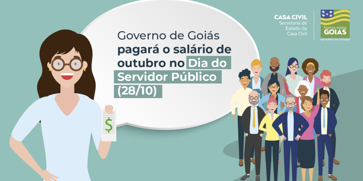 Governo de Goiás pagará o salário de outubro no Dia do Servidor Público (28/10)
