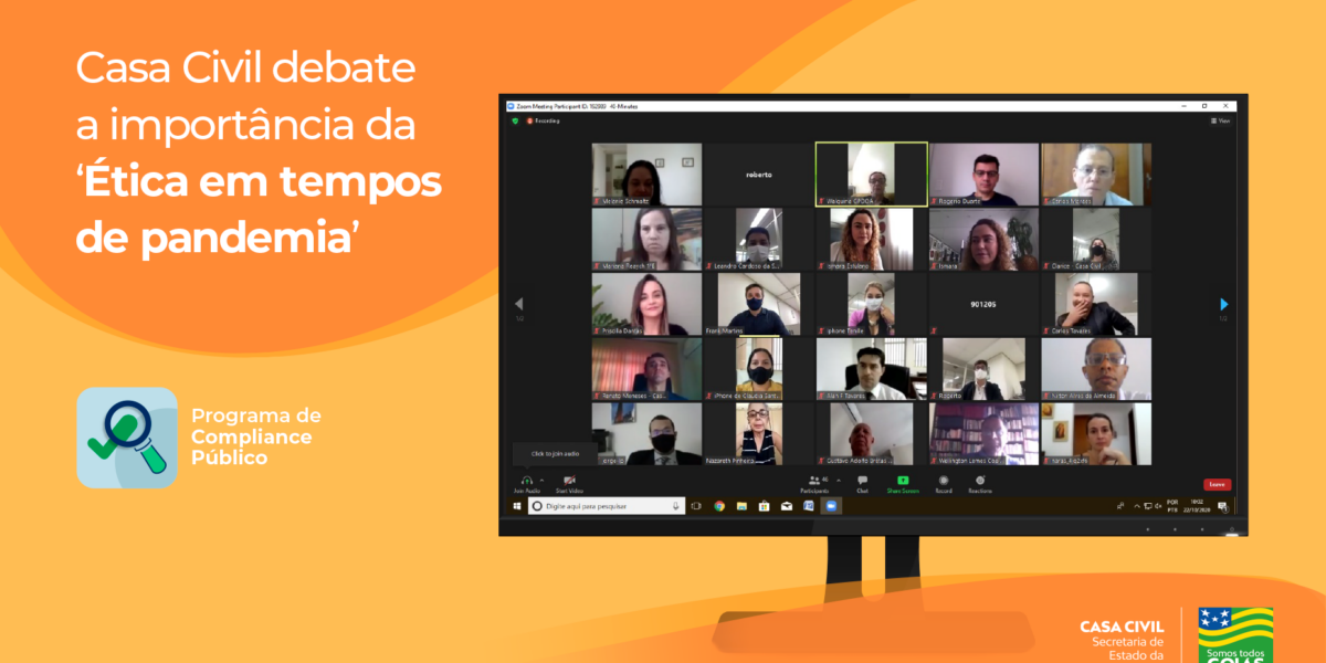 Casa Civil debate a importância da ‘Ética em tempos de pandemia’