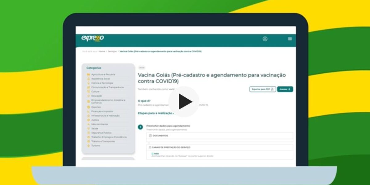 Governo de Goiás lança sistema de pré-cadastro e agendamento para vacinação contra Covid-19; veja vídeo e aprenda