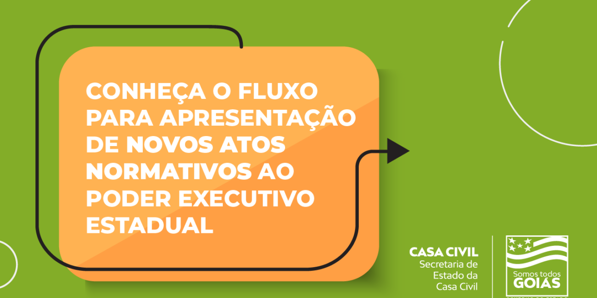 Secretaria da Casa Civil de Goiás apresenta fluxograma para explicar os caminhos para apresentação de novos atos normativos