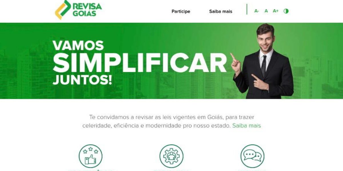 Governo de Goiás convida população a revisar leis estaduais vigentes