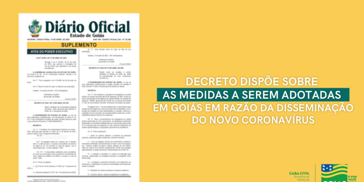 Novo decreto do Governo de Goiás limita horário de funcionamento de atividades não essenciais