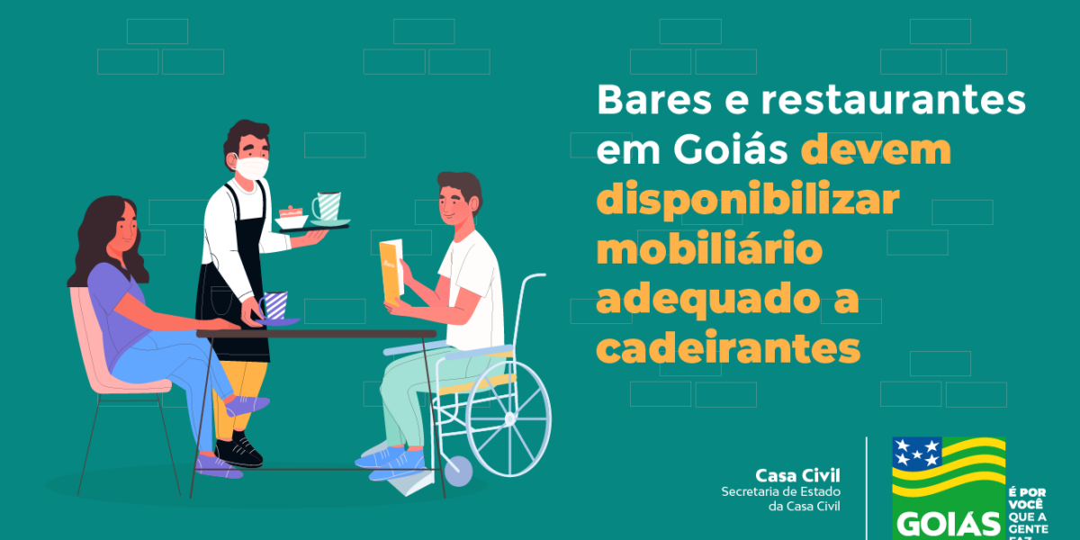 Bares e restaurantes em Goiás devem disponibilizar mobiliário adequado a cadeirantes