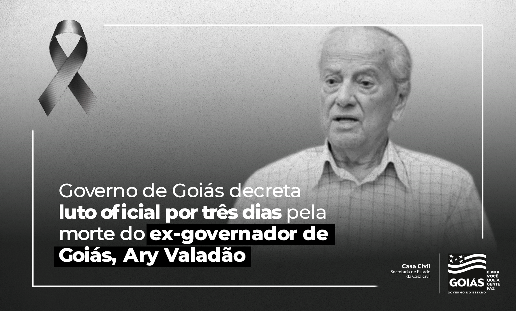 Nascido em Anicuns, Ary Valadão era bacharel em Ciências Jurídicas pela Faculdade de Direito da Universidade Federal de Goiás (UFG). Goiás perde um dos seus históricos líderes, aos 102 anos, vítima de pneumonia.