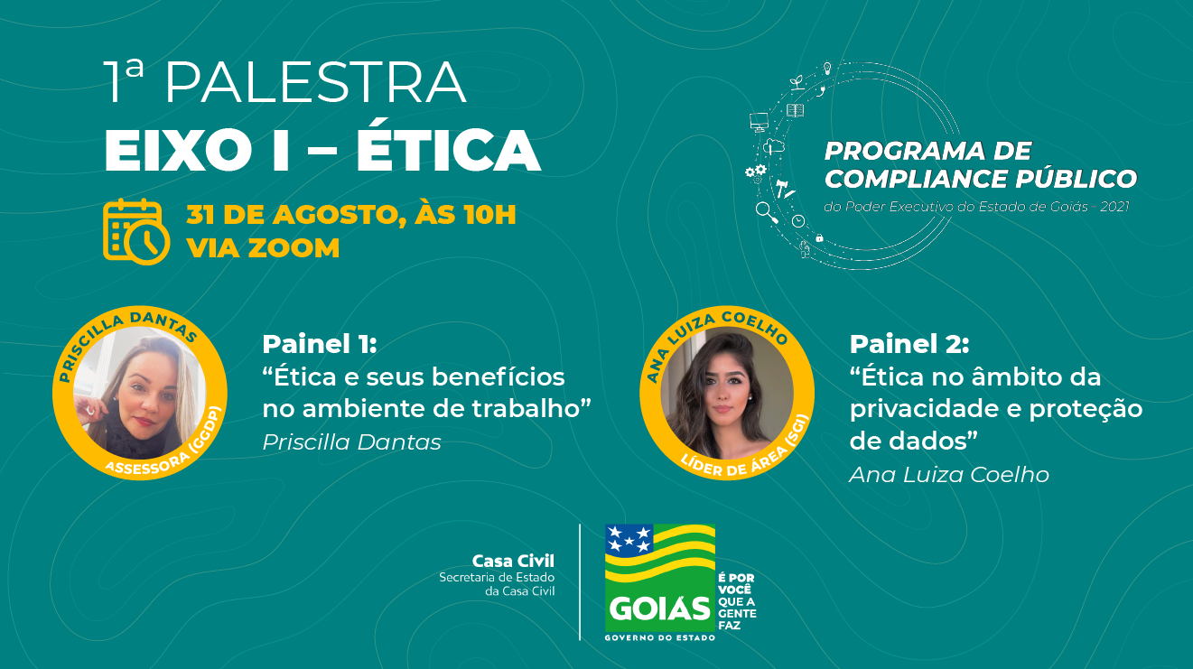 Evento é mais uma ação do Comitê Setorial de Compliance Público da pasta e será ministrado pelas servidoras Ana Luiza Coelho e Priscilla Dantas