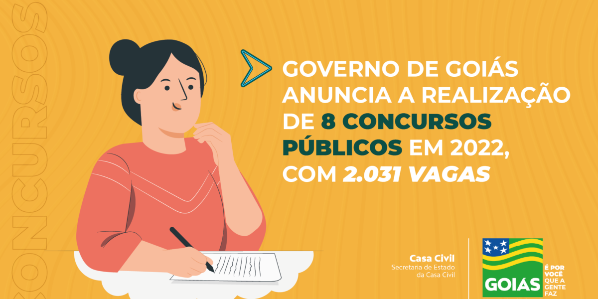 Governo de Goiás anuncia oito concursos para 2022, com abertura de 2.031 vagas na administração pública estadual