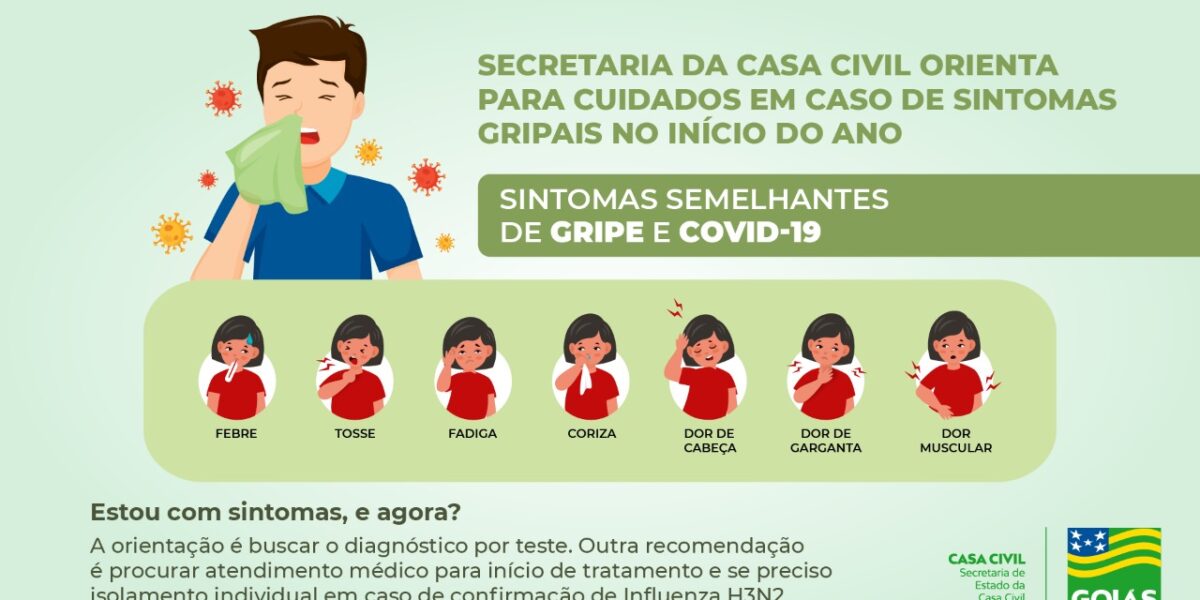 Secretaria da Casa Civil orienta para cuidados em caso de sintomas gripais no início do ano