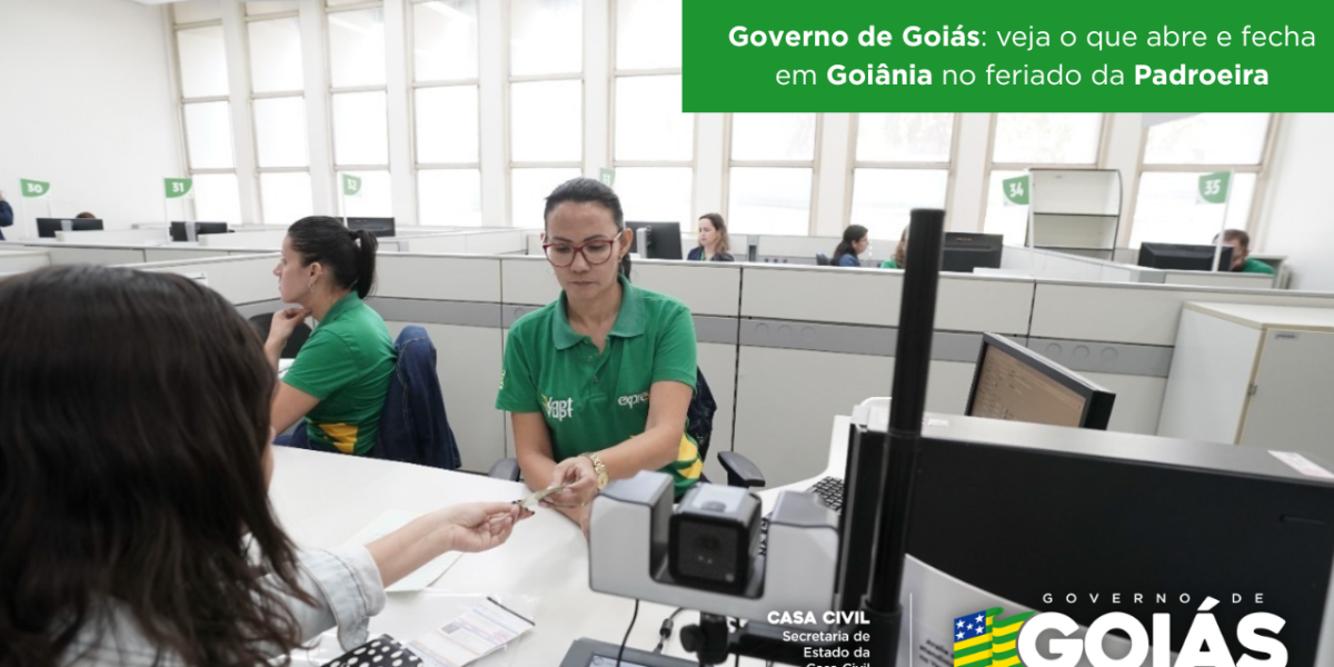 Governo de Goiás: veja o que abre e fecha em Goiânia no feriado da Padroeira