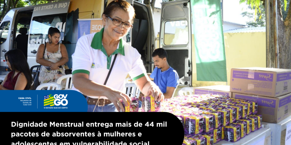 Dignidade Menstrual entrega mais de 44 mil pacotes de absorventes à mulheres e adolescentes em vulnerabilidade social