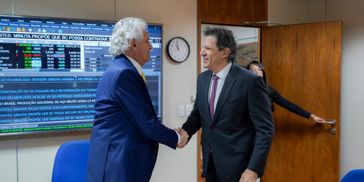 Em reunião com Haddad, Caiado pede que os estados que aderirem ao programa de renegociação das dívidas não percam benefícios do RRF