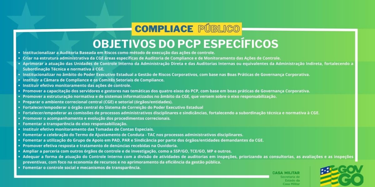 OBJETIVOS DO PCP ESPECÍFICOS