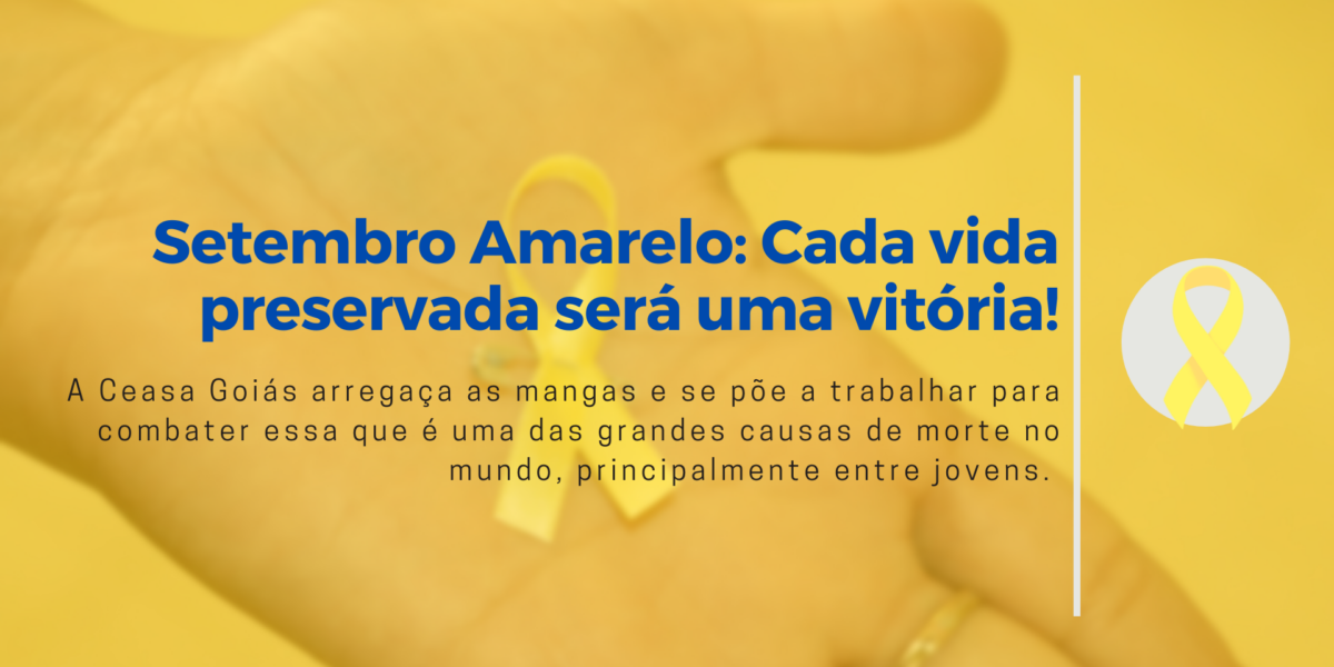 A Ceasa Goiás está em campanha, levando o laço amarelo da conscientização e distribuindo material com informações.