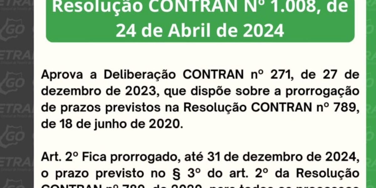 Resolução CONTRAN N° 1.008, de 24 de Abril de 2024.