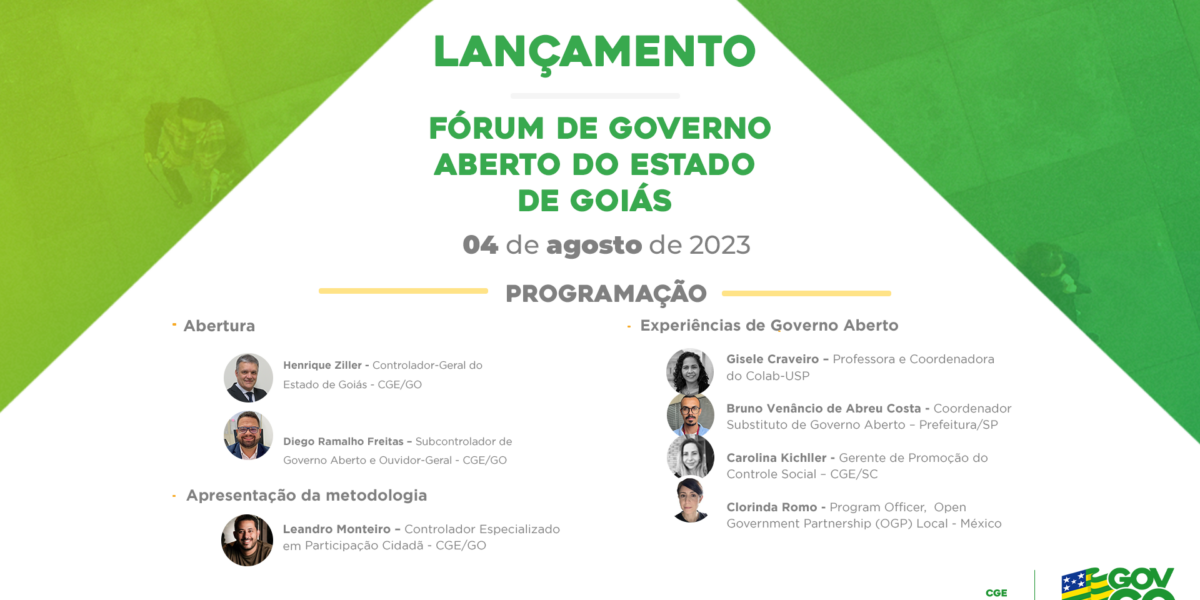 Fórum de Governo Aberto do Estado de Goiás será lançado nesta sexta-feira (4)