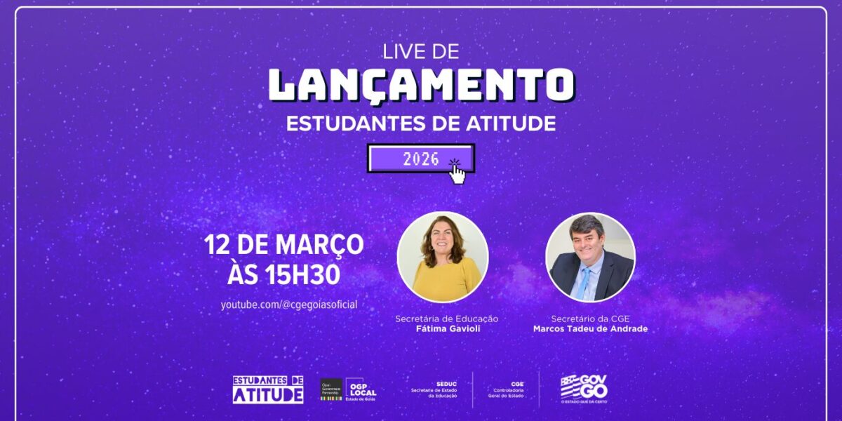 CGE e Seduc lançam edição 2026 do projeto Estudantes de Atitude 