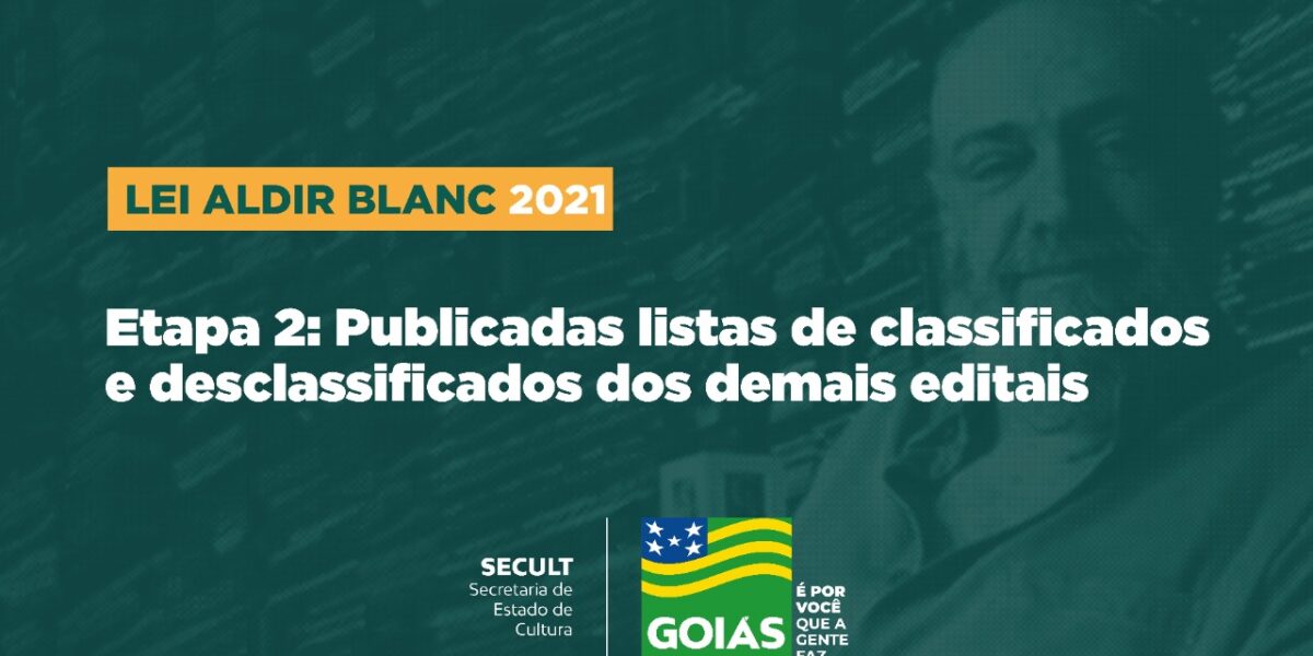 Governo de Goiás divulga listas definitivas de classificados, desclassificados e suplentes dos editais da LAB 2021