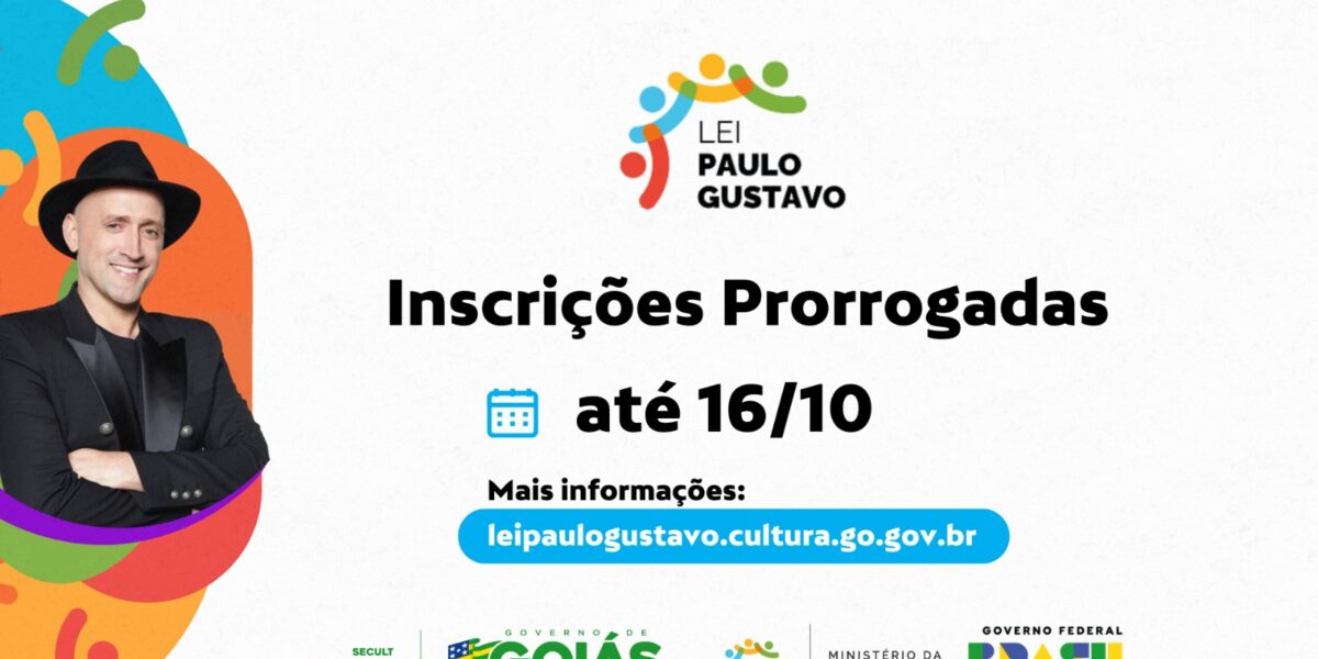 Secult Goiás prorroga inscrições da Lei Paulo Gustavo