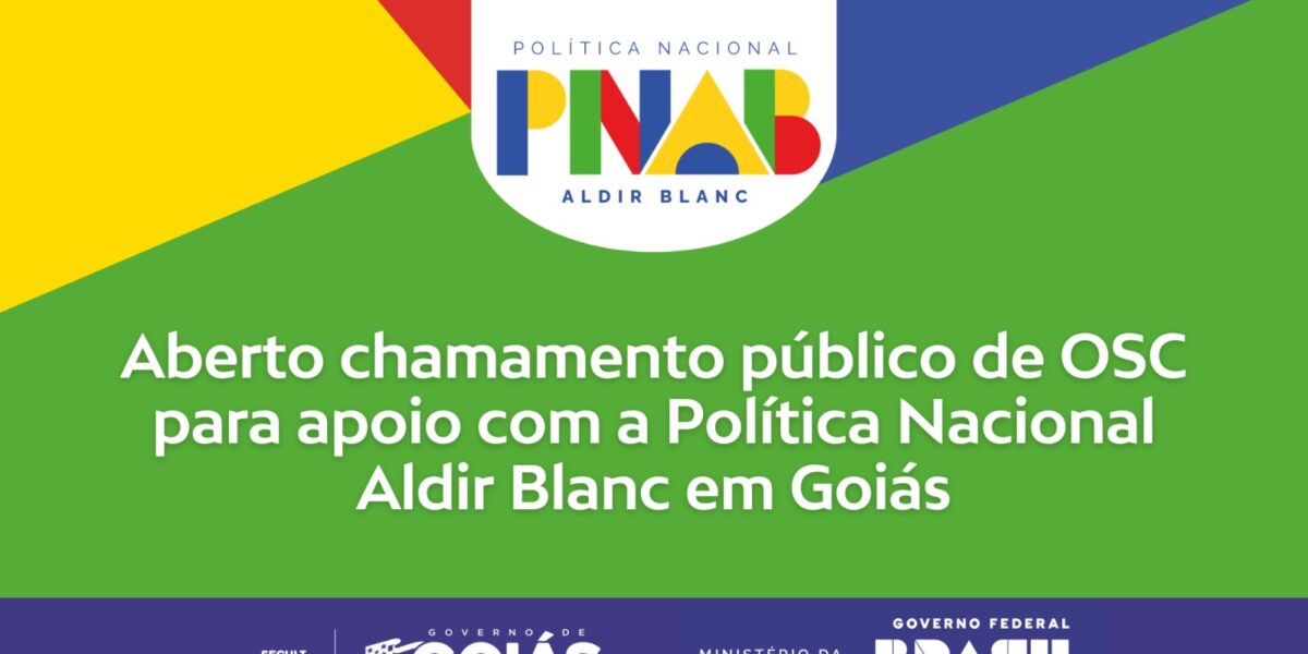 Secult abre chamamento público de OSC para apoio com a Política Nacional Aldir Blanc em Goiás