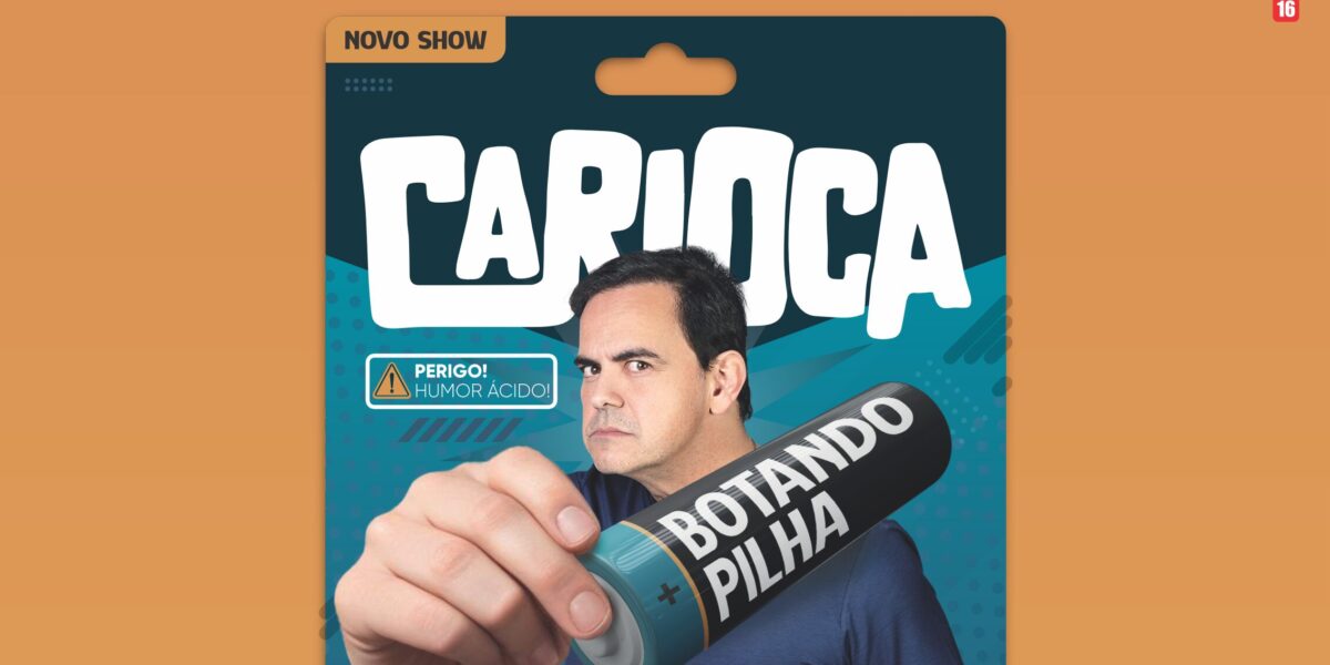 Carioca apresenta o stand-up “Botando Pilha” no Teatro Goiânia