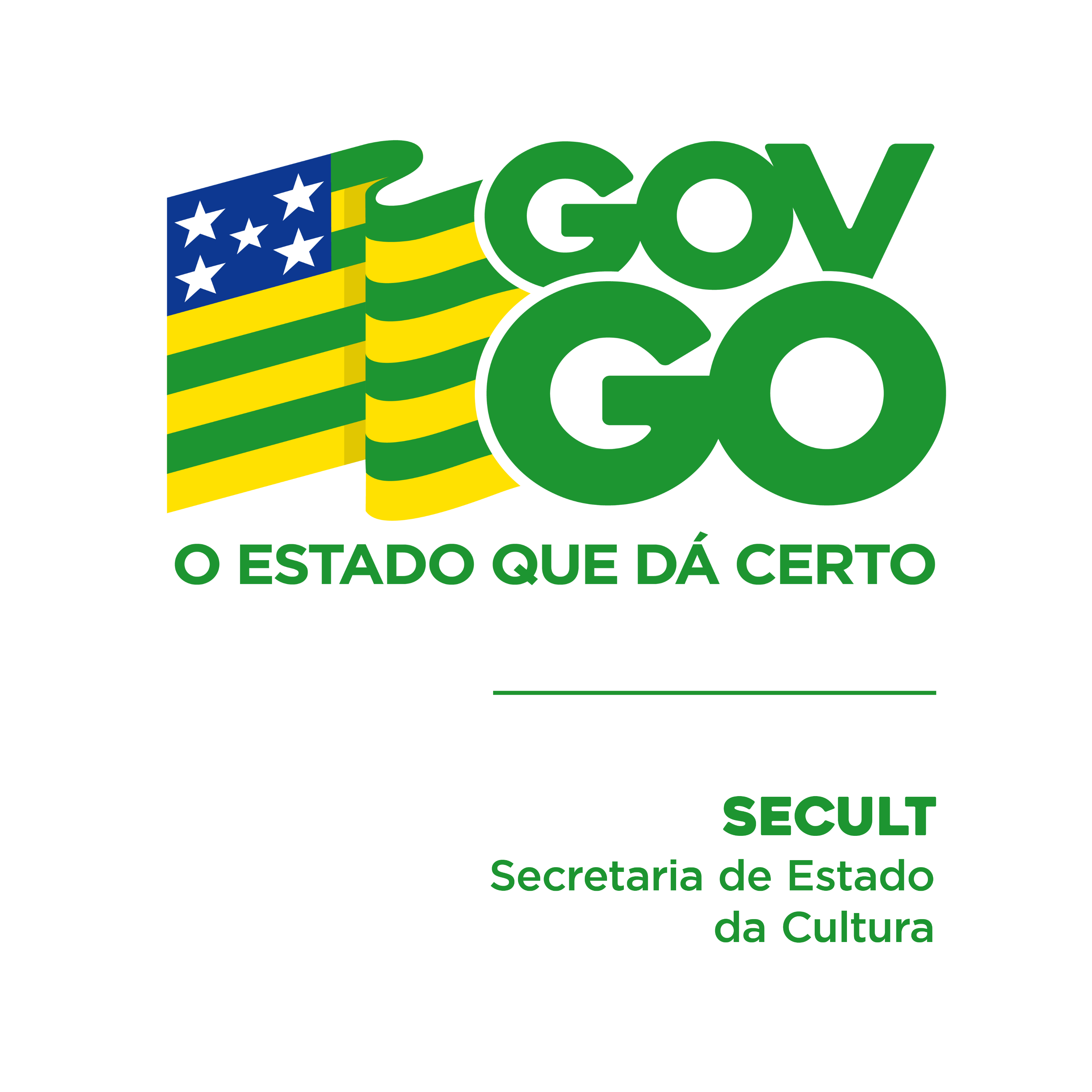 Logomarca vertical abreviada positiva da Secult