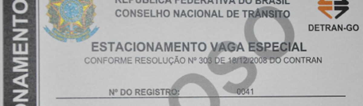 Detran passa a emitir Cartão de Estacionamento em Vaga Especial