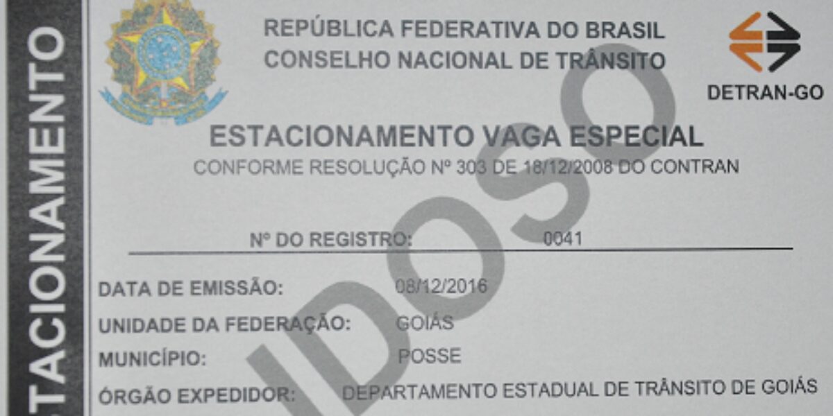 Detran passa a emitir Cartão de Estacionamento em Vaga Especial