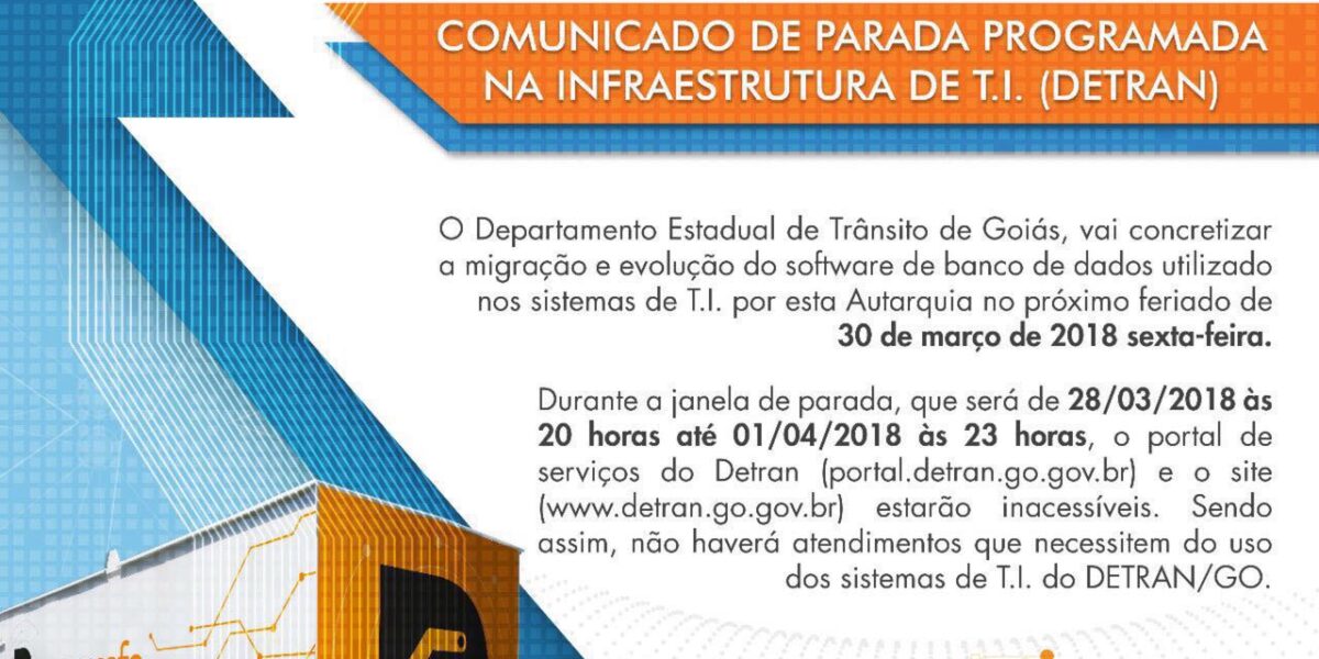 Serviços do Detran não irão funcionar durante o feriado