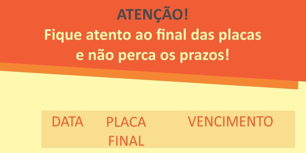 Licenciamento de veículos com placa final 7 vence nesta quinta-feira